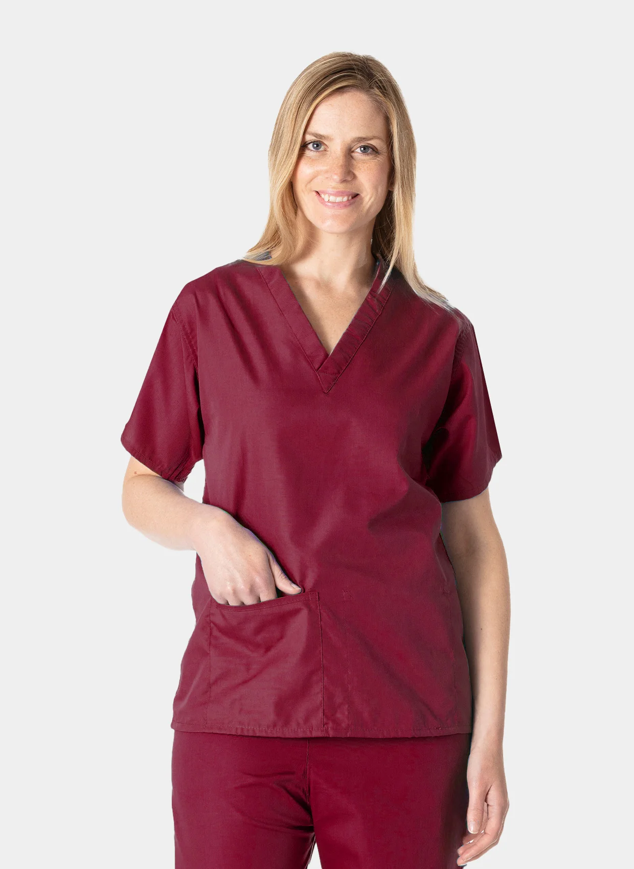 Unisex Budget Scrub Top - Raspberry