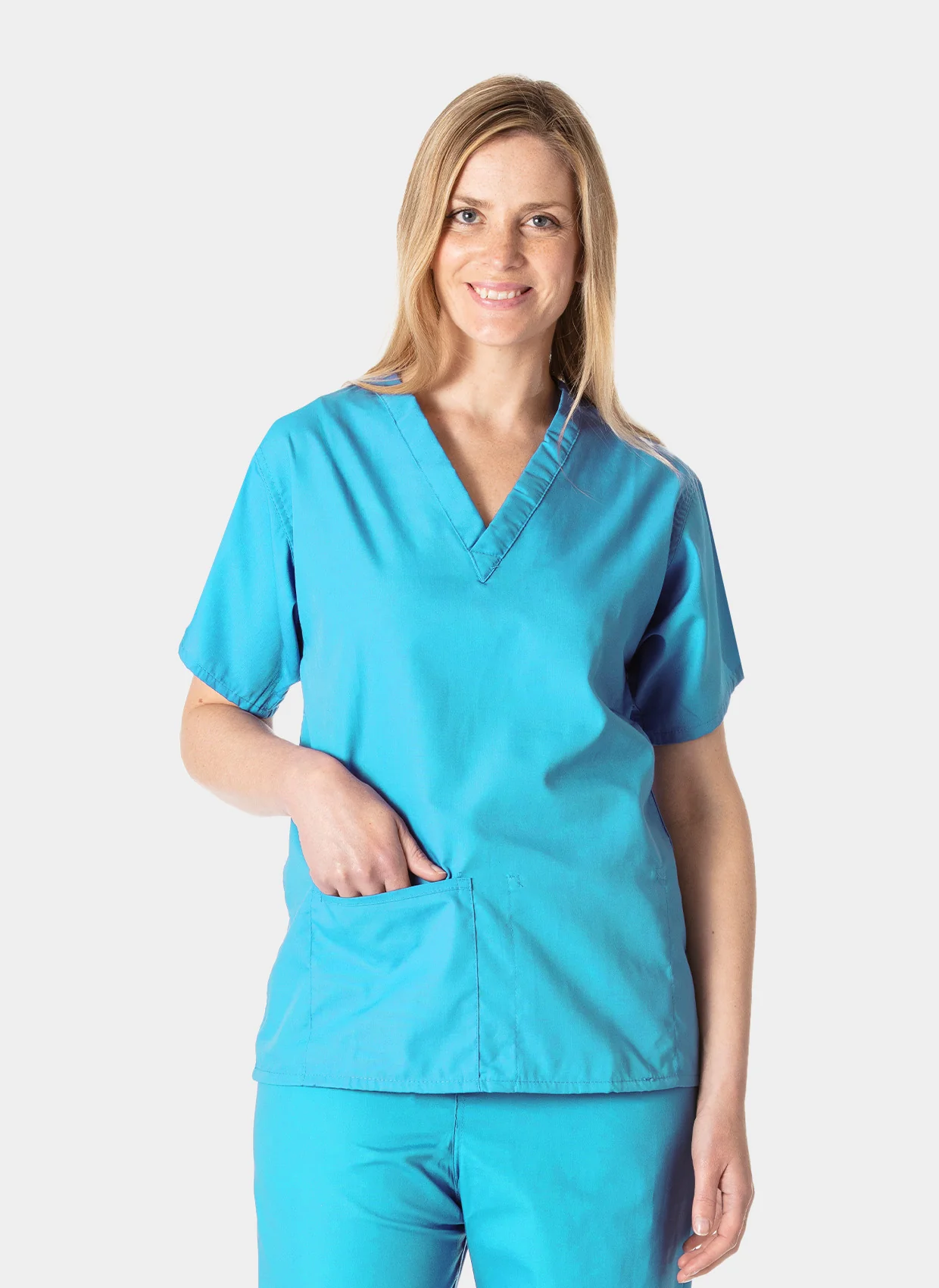 Unisex Budget Scrub Top - Turquoise (Bright Teal)