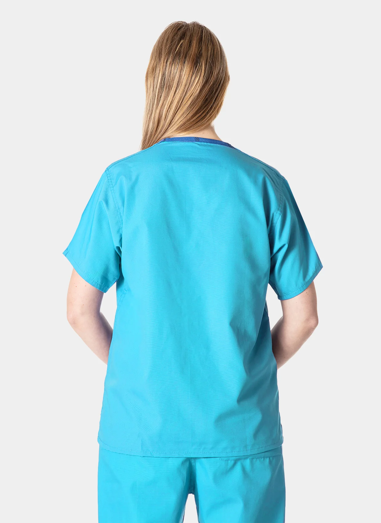 Unisex Budget Scrub Top - Turquoise (Bright Teal) - Image 2
