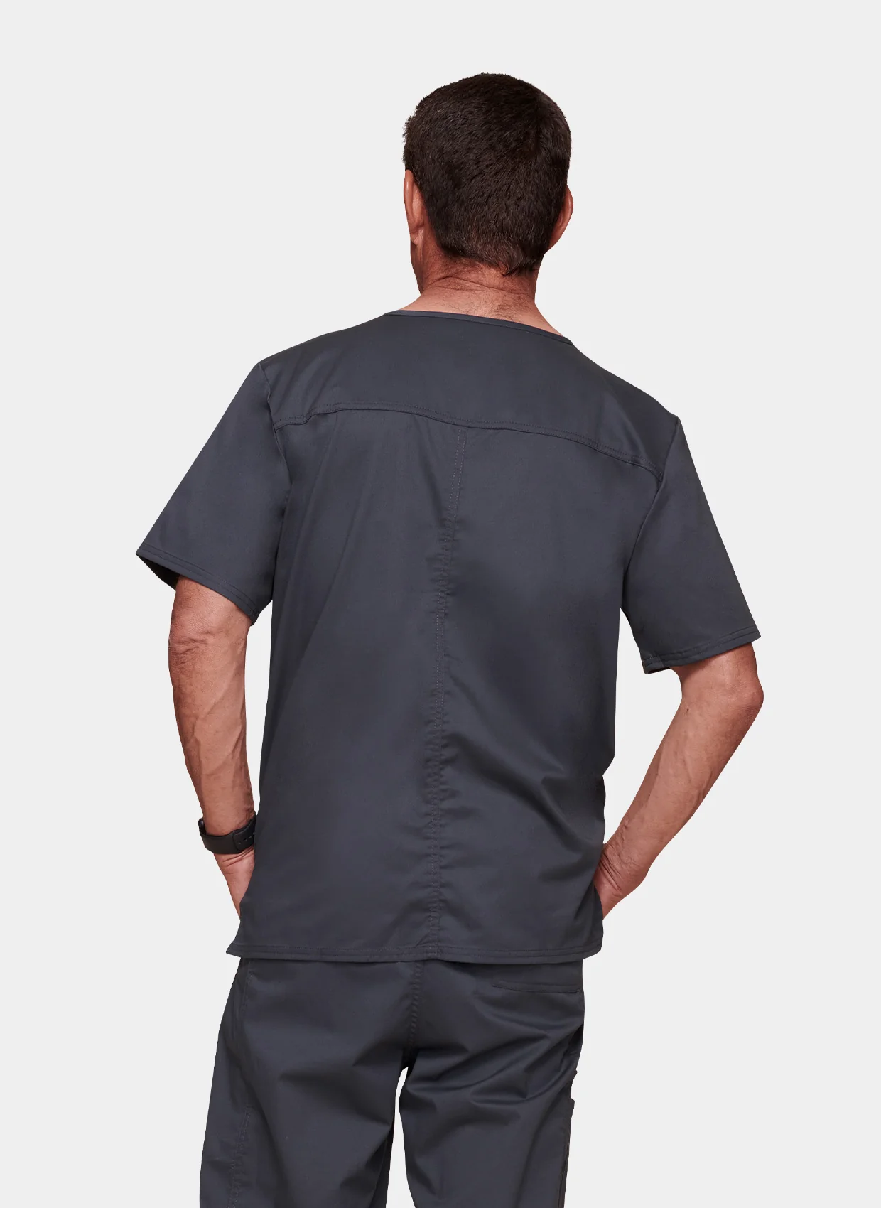 Cherokee Core Stretch Unisex V-Neck Scrub Top WWE4725 - Pewter - Image 2