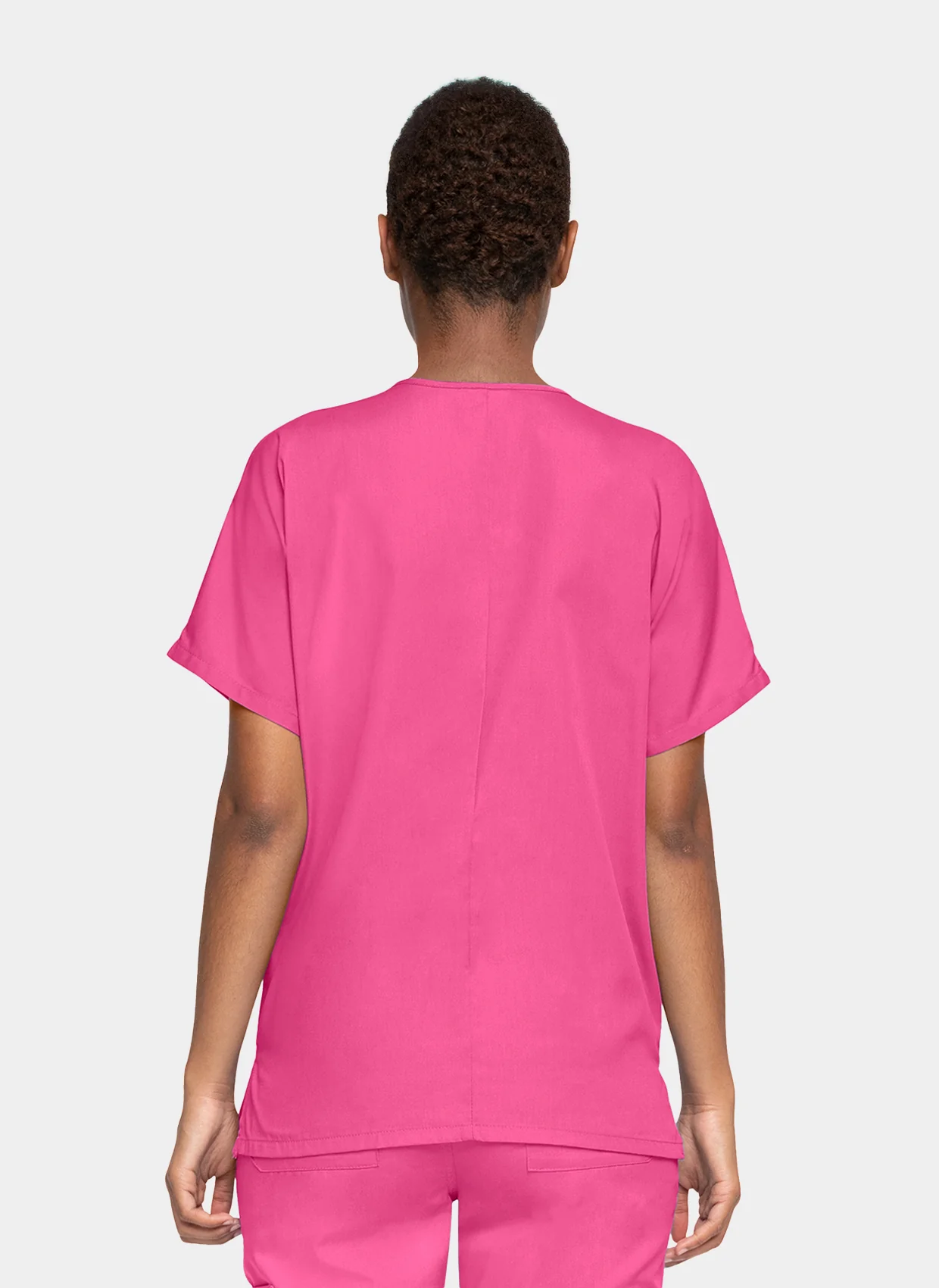 Cherokee Unisex Scrub Top - Shocking Pink - Image 3