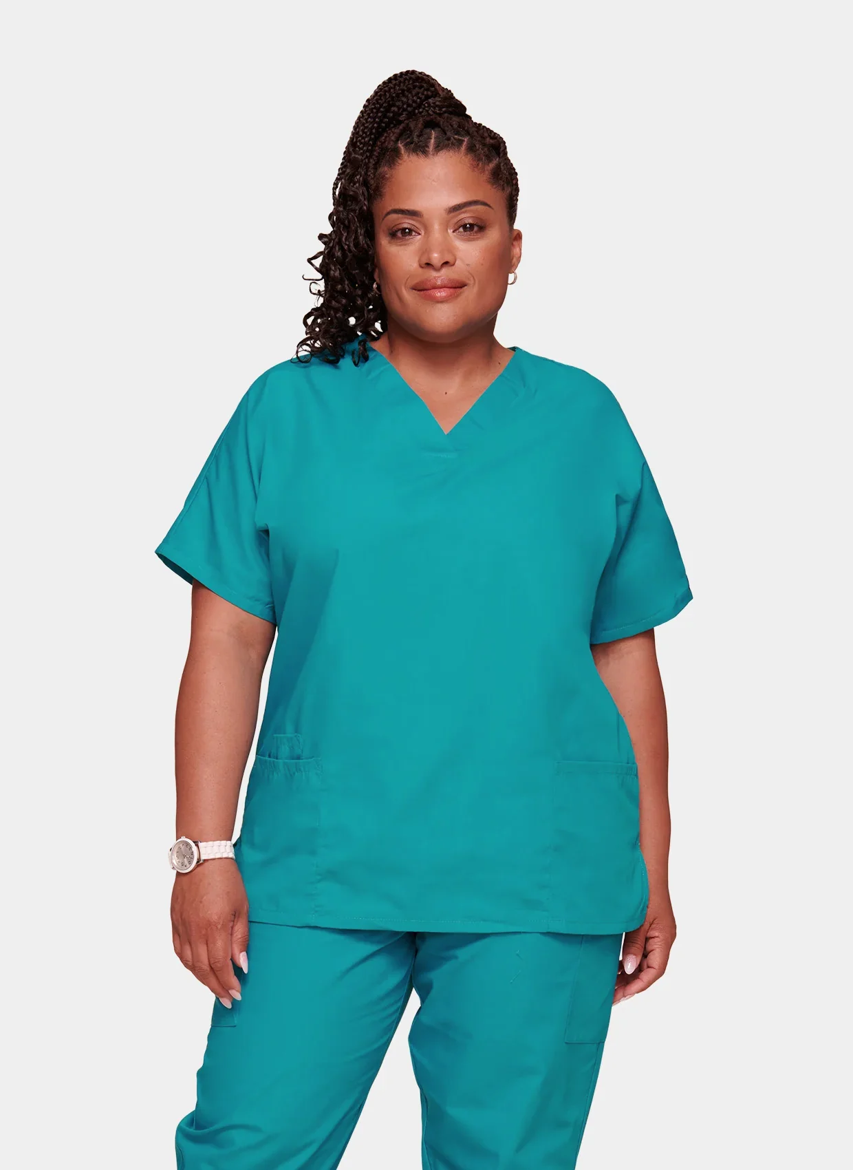 Cherokee Unisex Scrub Top - Teal