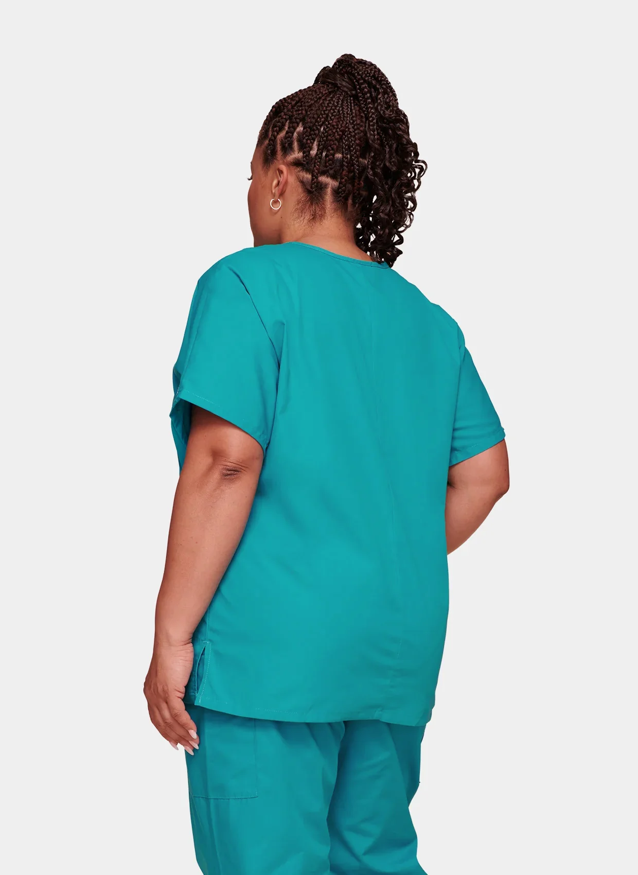 Cherokee Unisex Scrub Top - Teal - Image 2
