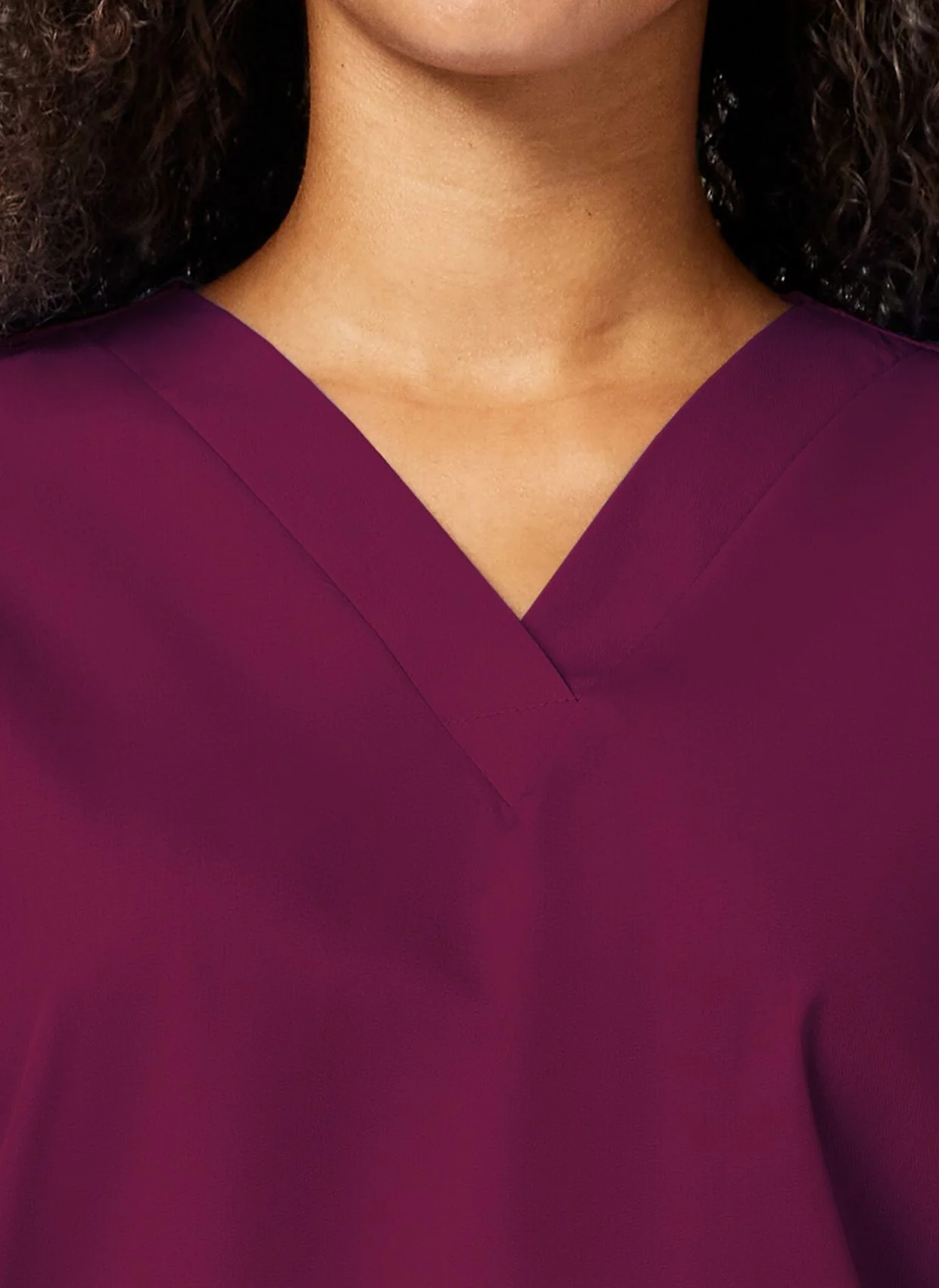 Cherokee Unisex Scrub Top - Wine - Image 3