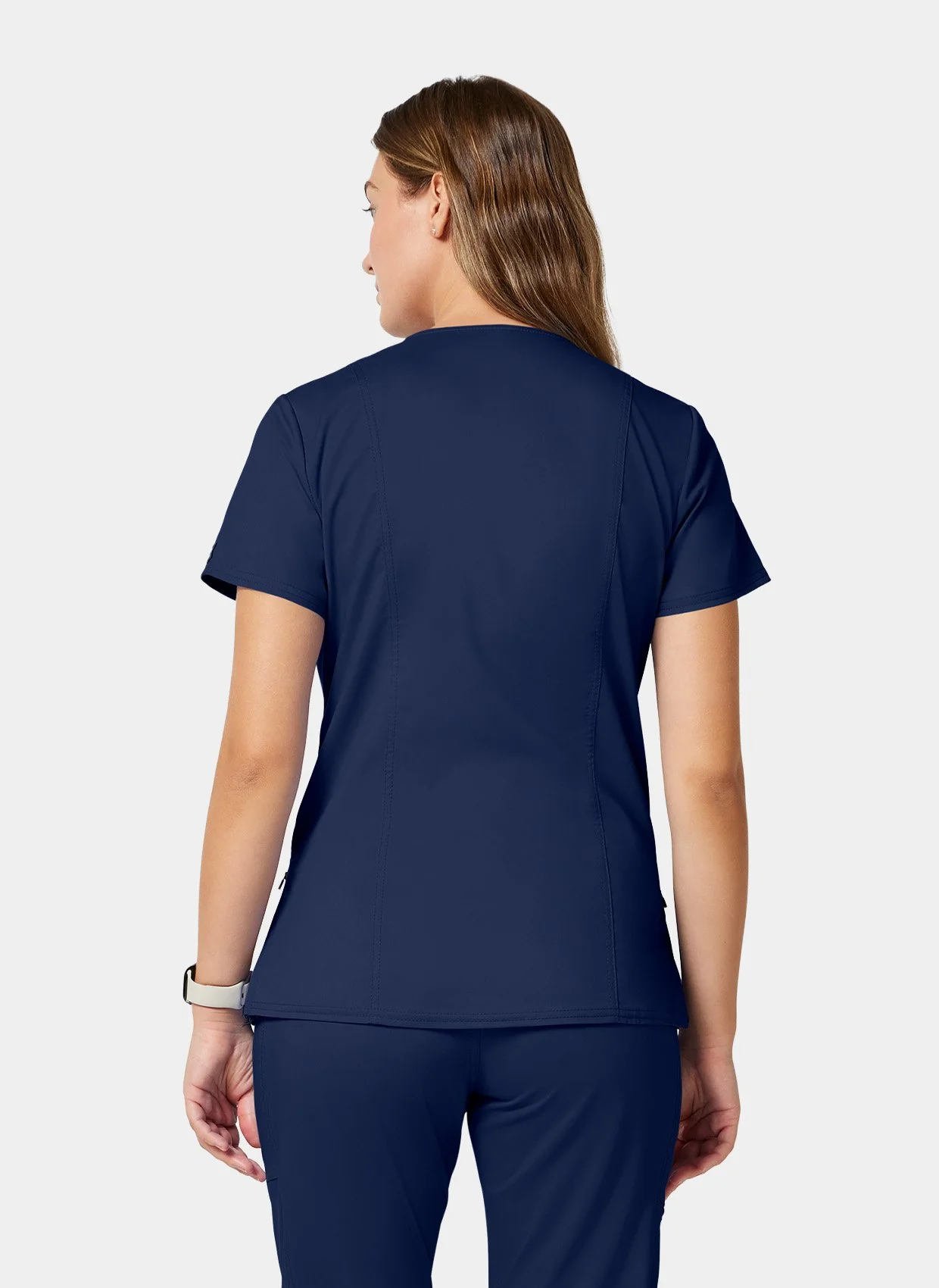 Cherokee WW Revolution Maternity Mock Wrap Scrub Top WWE688 - Navy - Image 4