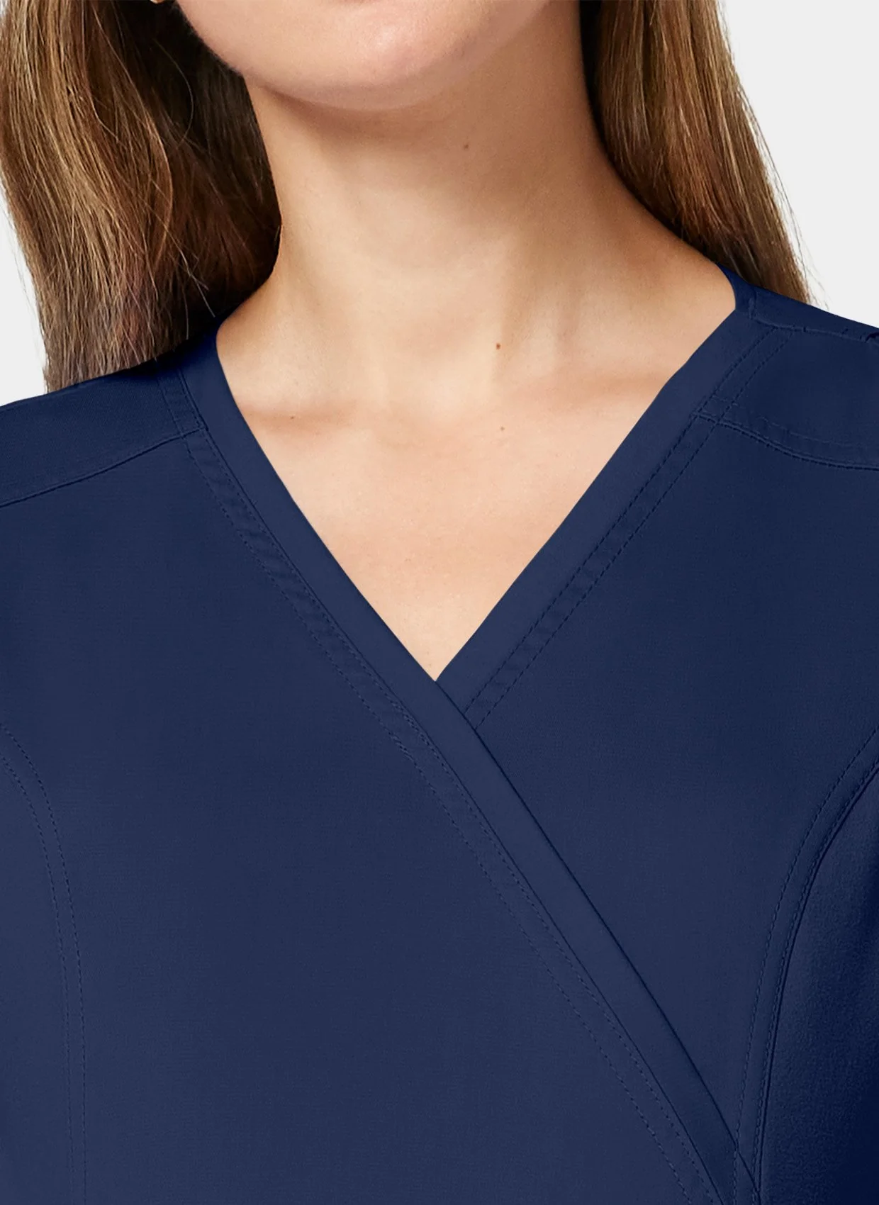 Cherokee WW Revolution Maternity Mock Wrap Scrub Top WWE688 - Navy - Image 9
