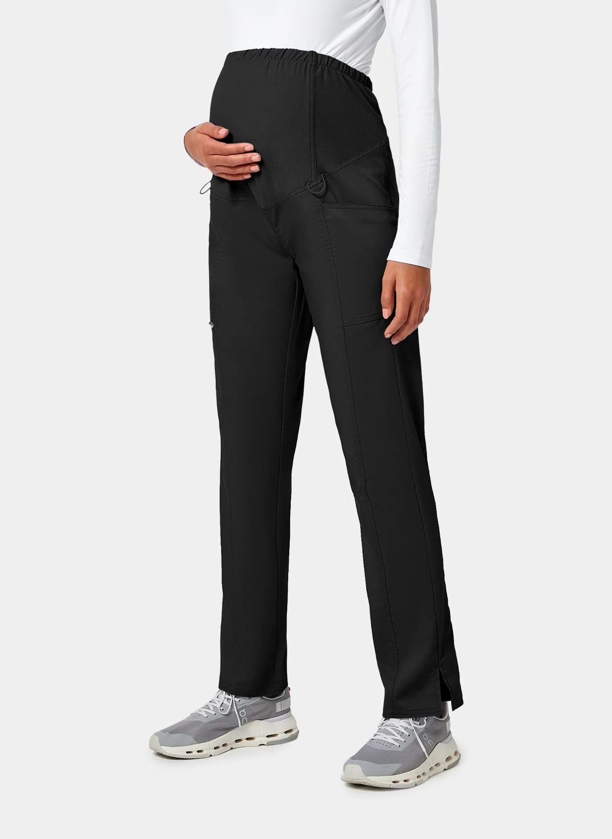 Cherokee WW Revolution Maternity Straight Leg Scrub Trousers WWE155 - Black - Image 3