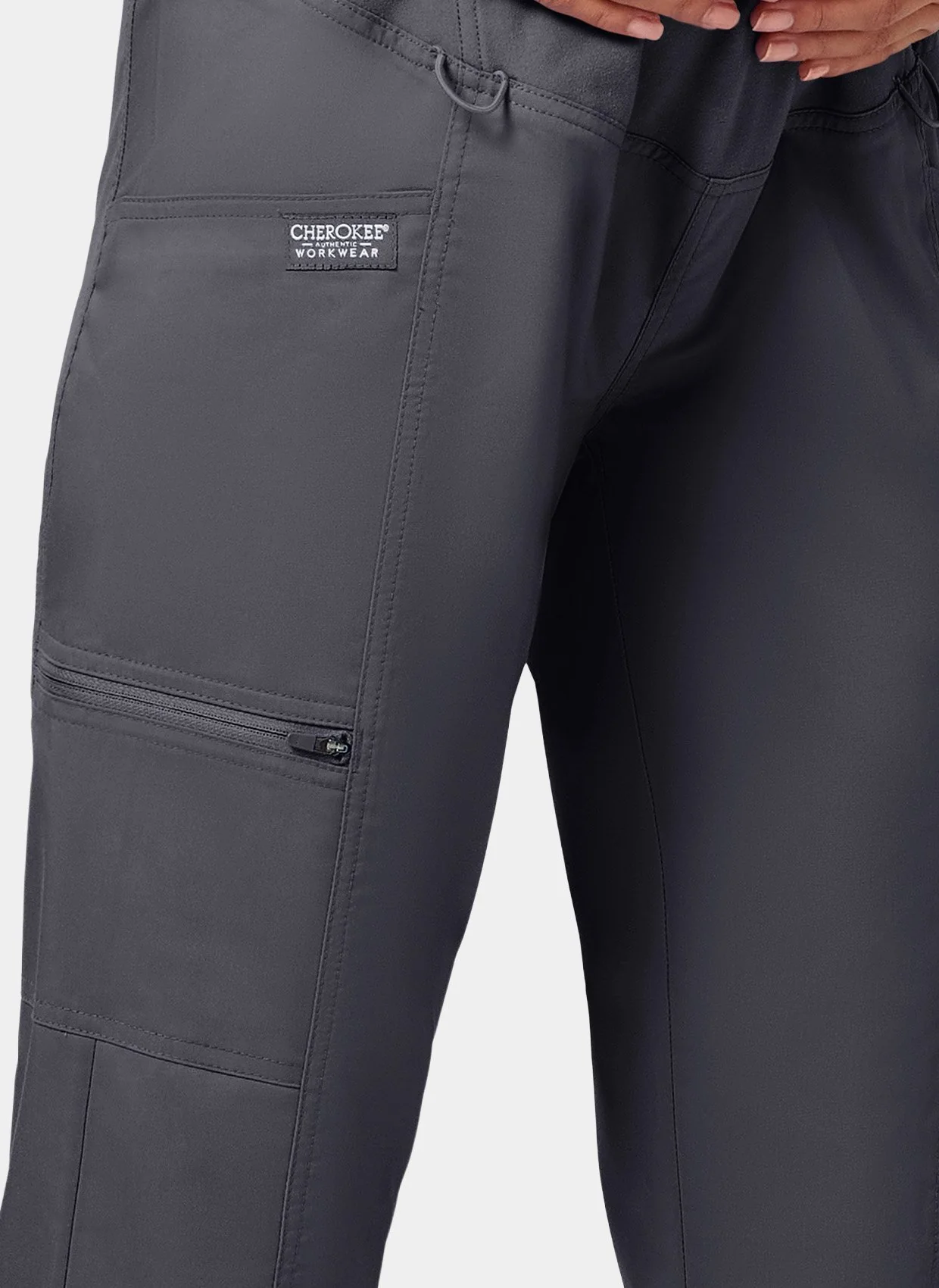 Cherokee WW Revolution Maternity Straight Leg Scrub Trousers WWE155 - Pewter - Image 5