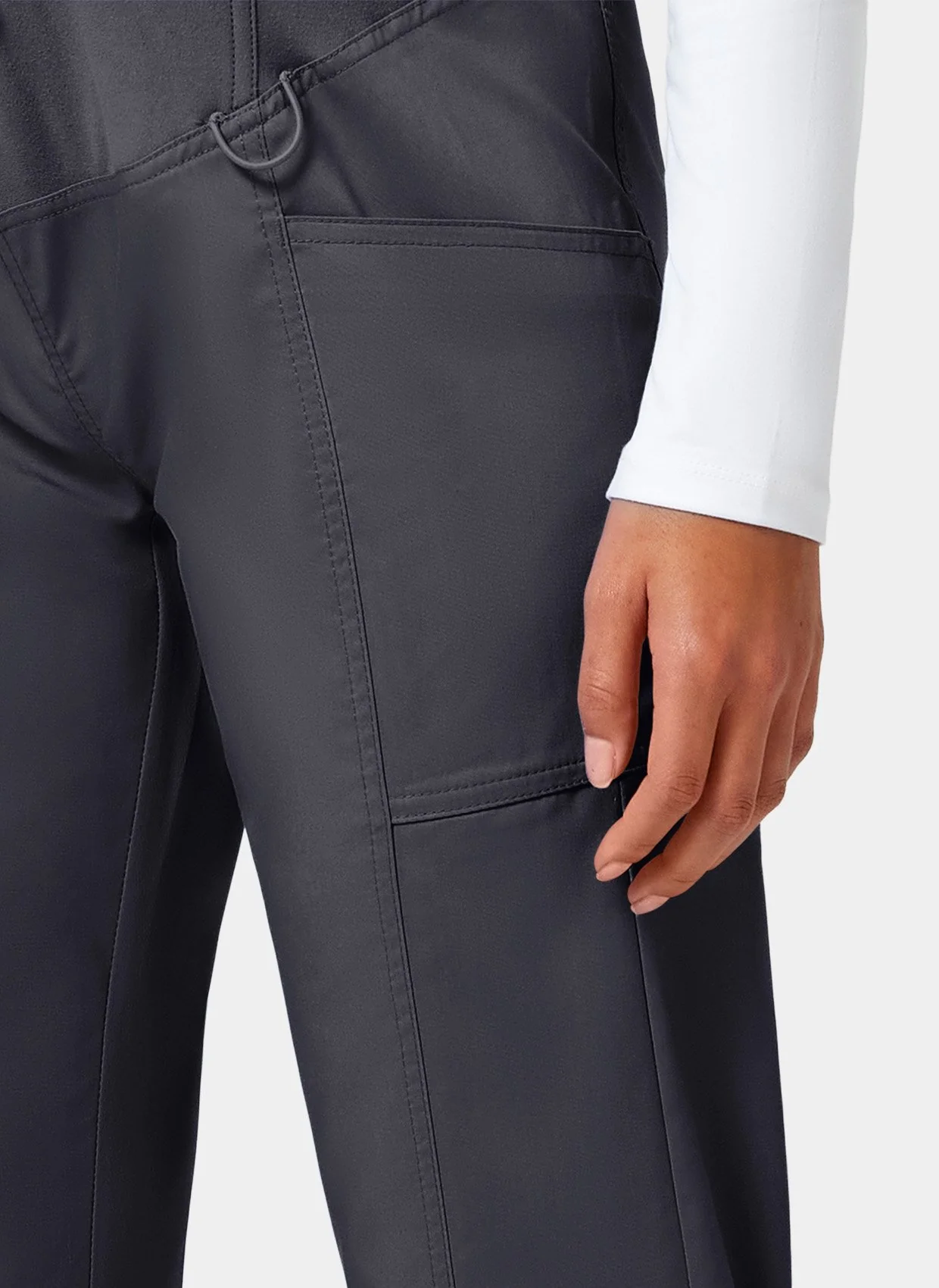 Cherokee WW Revolution Maternity Straight Leg Scrub Trousers WWE155 - Pewter - Image 6