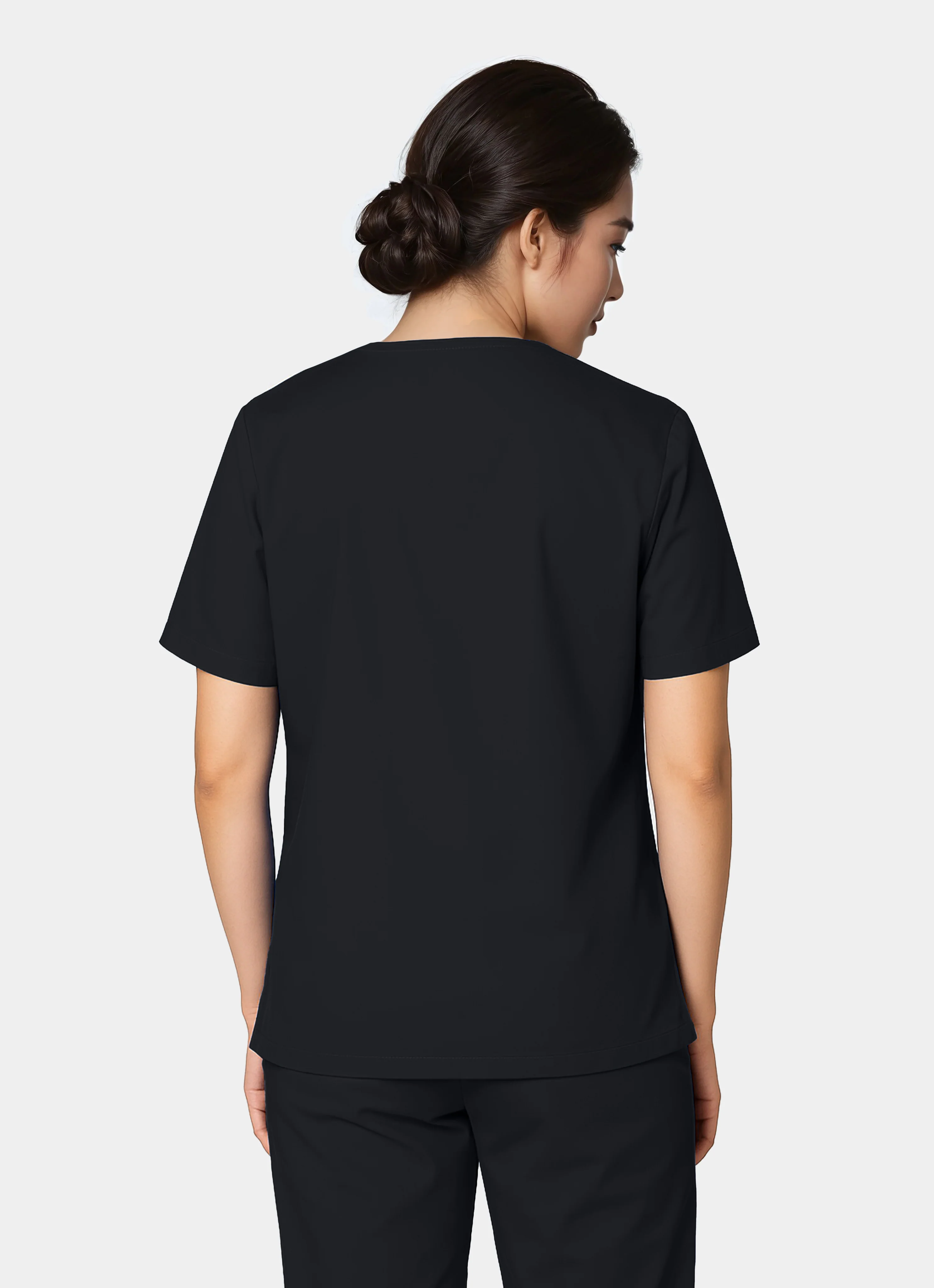 HappyFIT Unisex Scrub Top - Black - Image 2