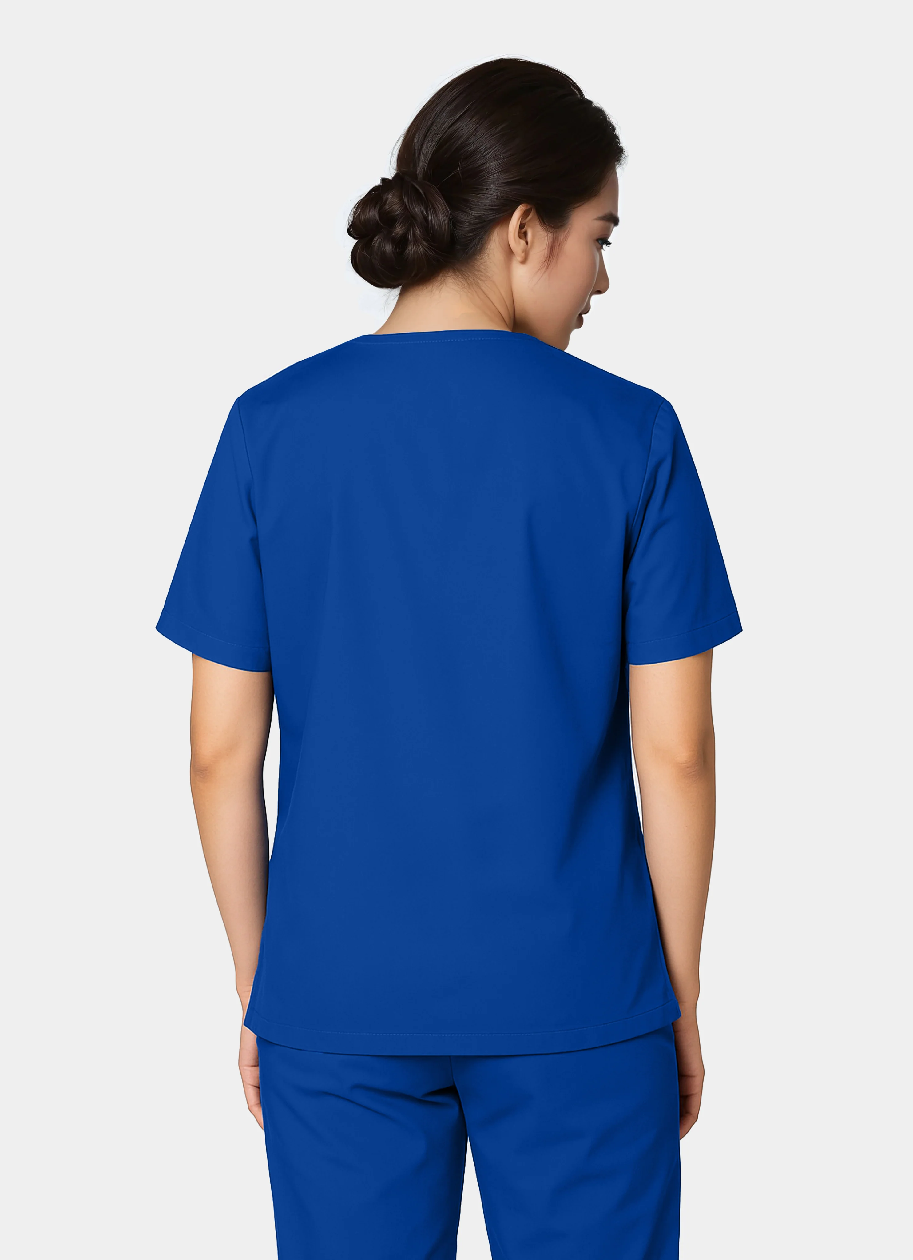 HappyFIT Unisex Scrub Top - Regal Blue - Image 3