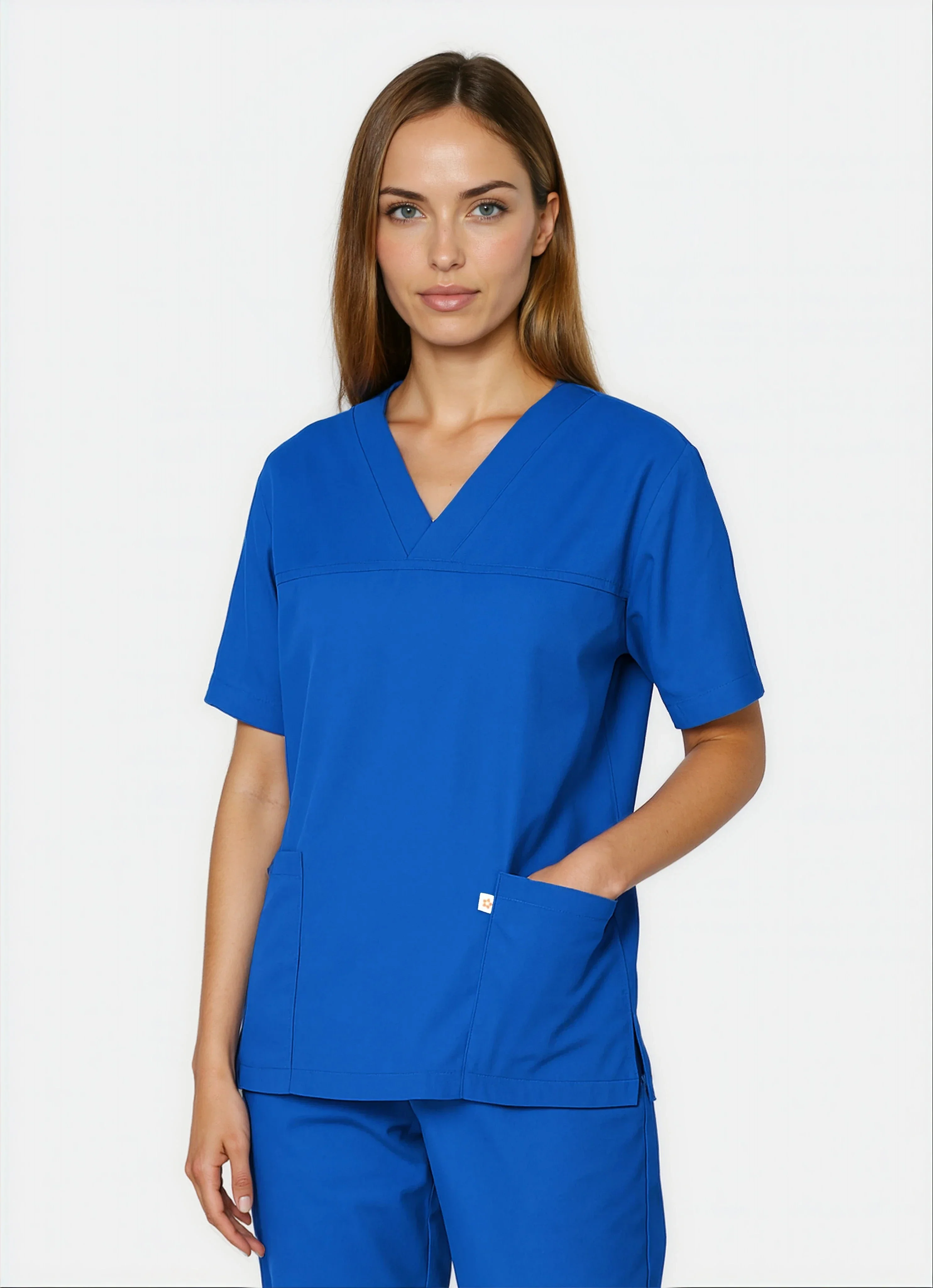 HappyFIT Unisex Scrub Top - Royal - Image 2