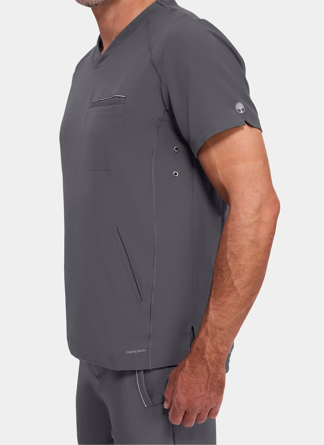 Steven Scrub Top - Pewter - Image 3