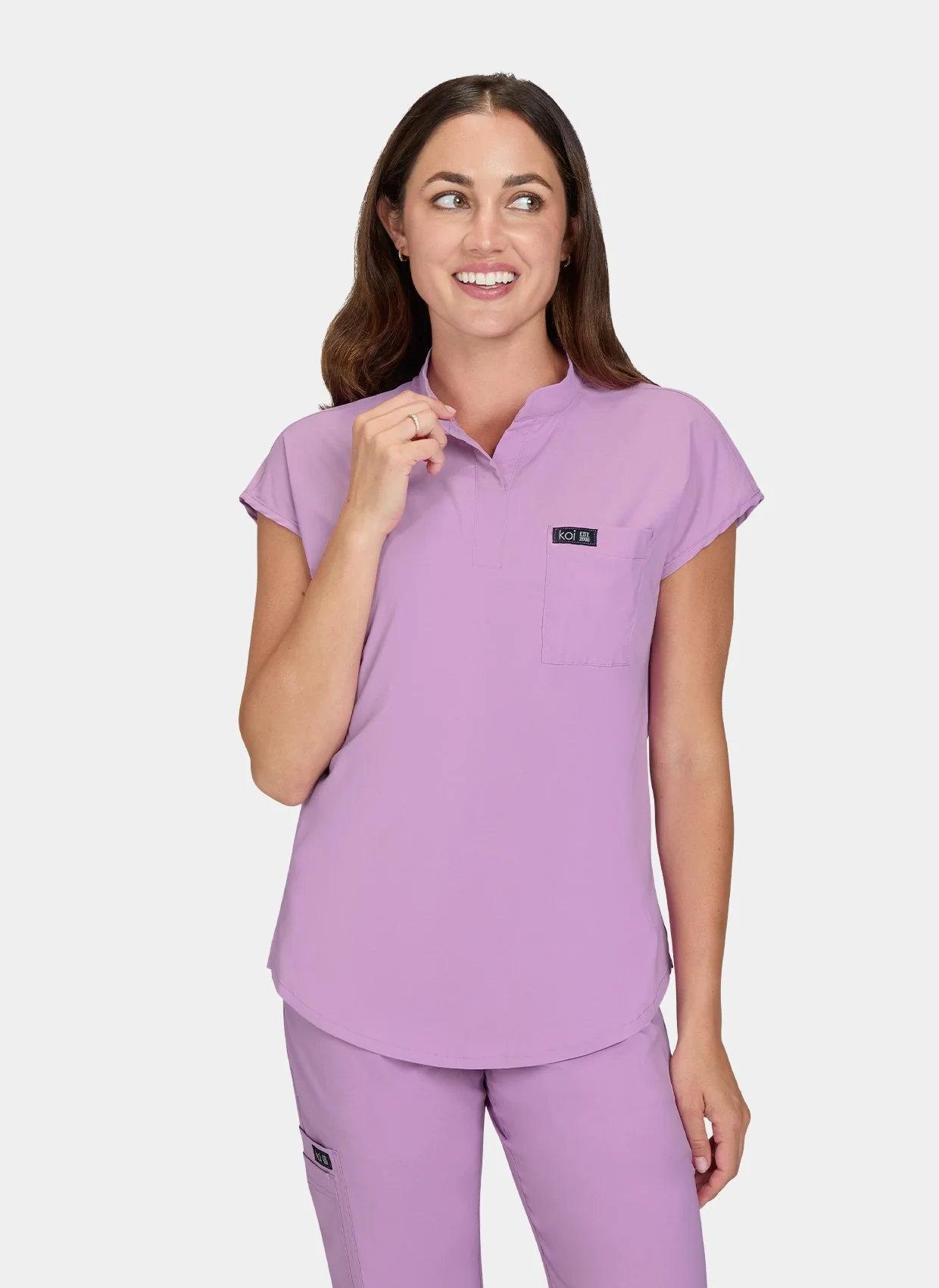 Koi Basics Ari Scrub Top - Bloom Lavender - Image 3