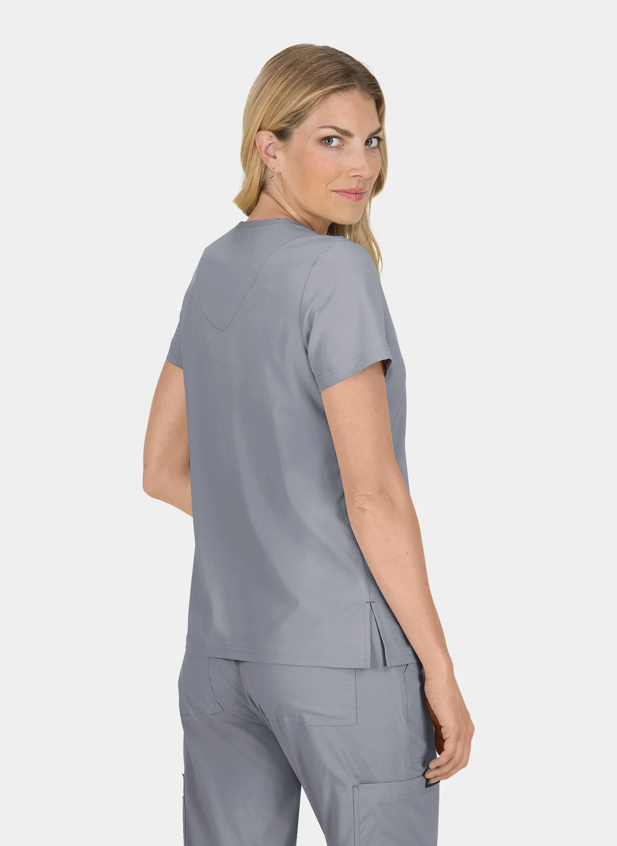 Koi Basics Becca Scrub Top - Platinum Grey - Image 2
