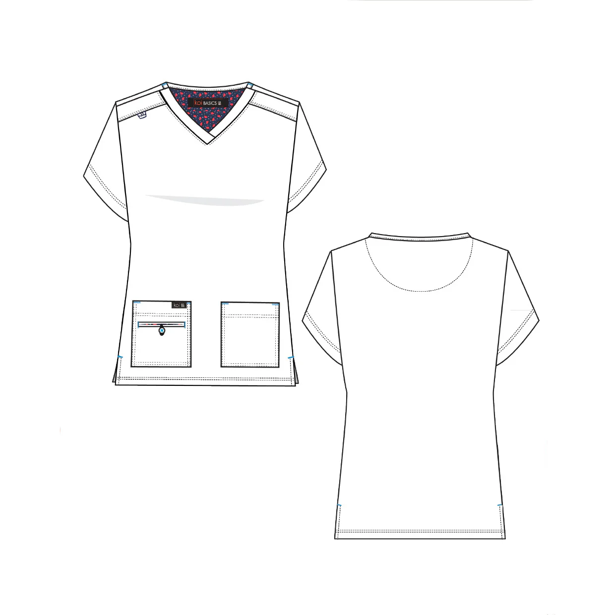 Koi Basics Becca Scrub Top - Navy - Image 4