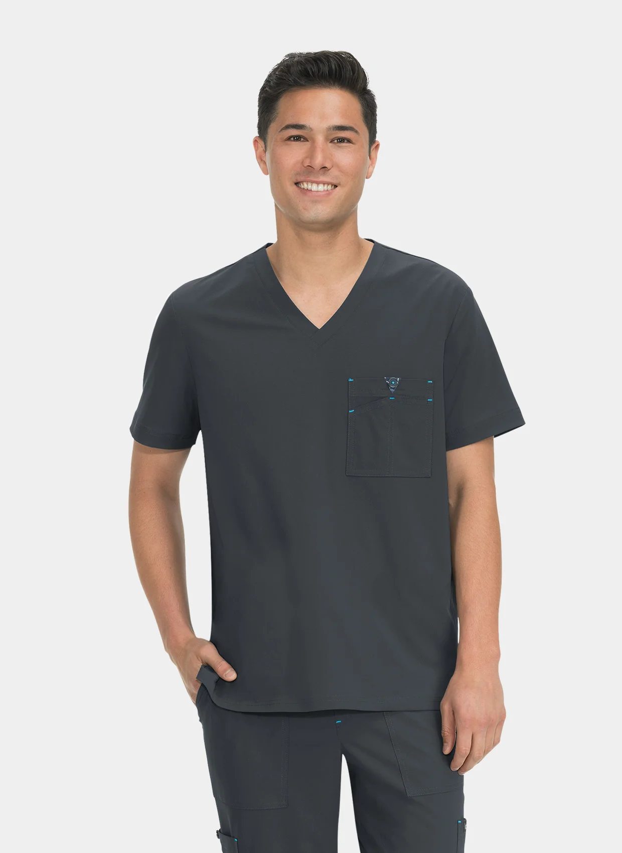 Koi Basics Bryan Scrub Top - Charcoal