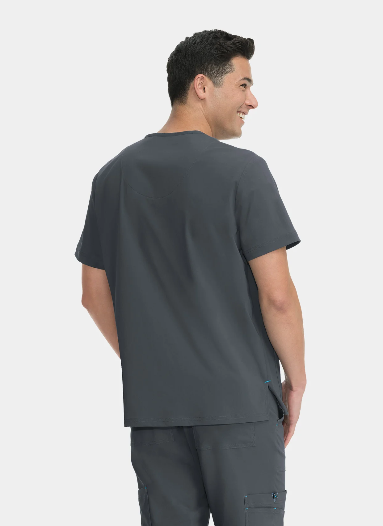 Koi Basics Bryan Scrub Top - Charcoal - Image 2