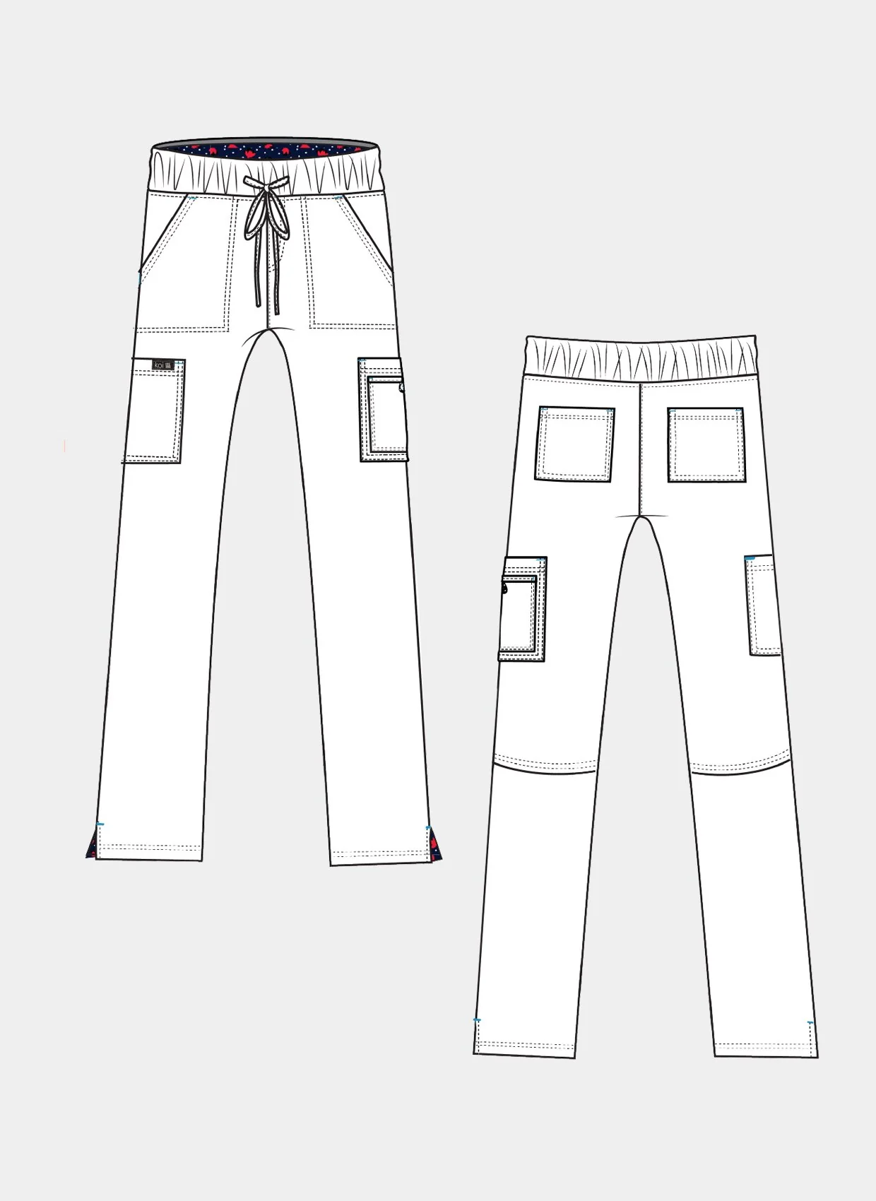 Koi Basics Holly Scrub Trousers - Ruby - Image 3