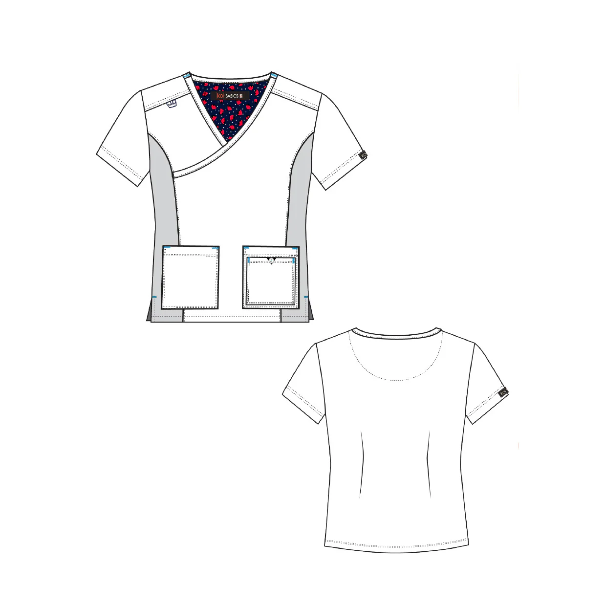 Koi Basics Katie Scrub Top -  Navy - Image 3