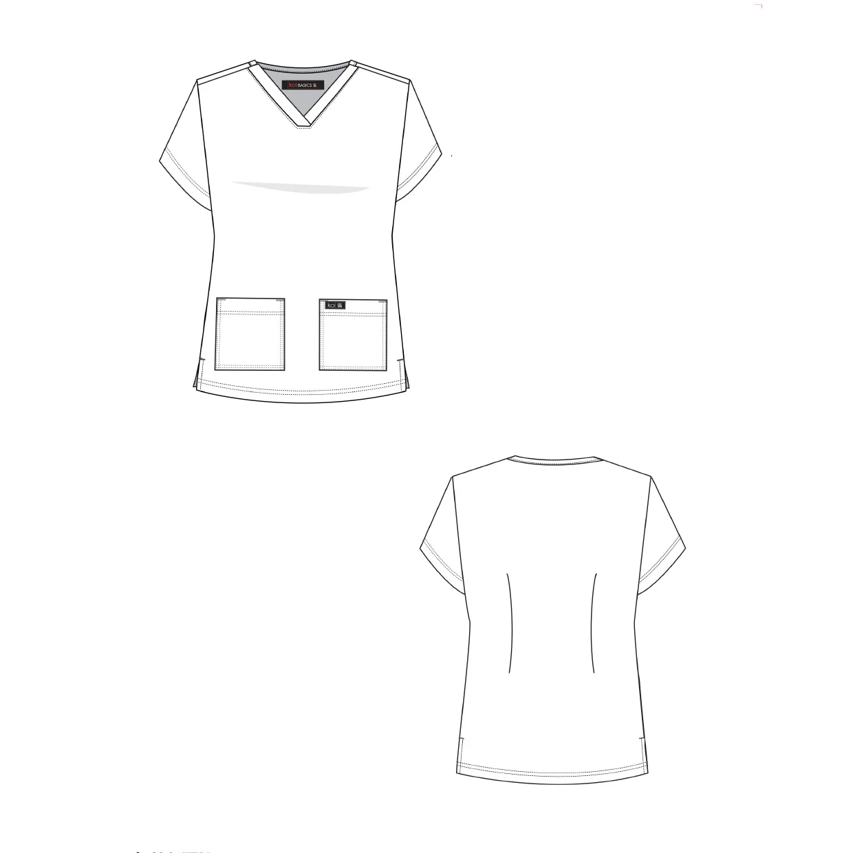 Koi Basics Halloween Leslie Scrub Top - Ghost City - Image 3