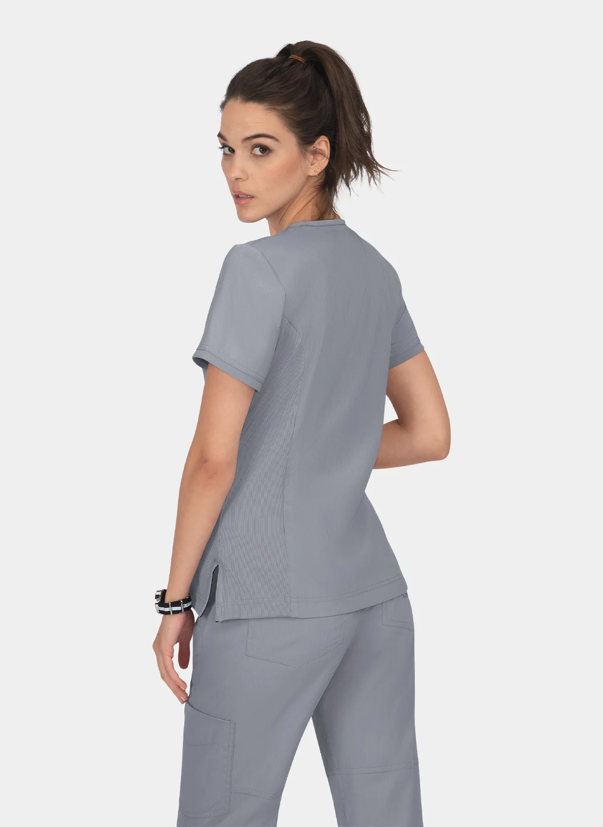 Koi Lite Philosophy Scrub Top - Platinum Grey - Image 2