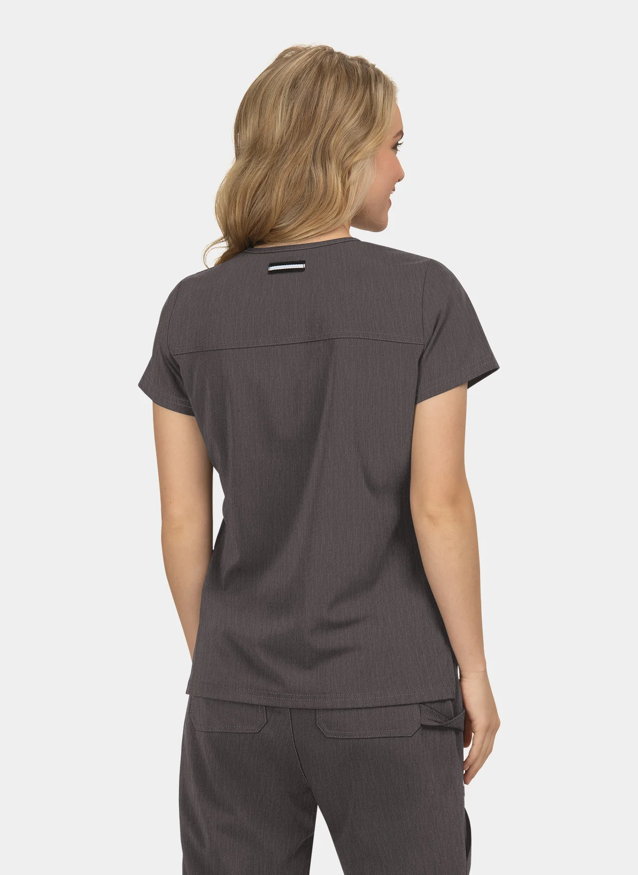 Koi Next Gen Hustle And Heart Scrub Top - Heather Grey - SALE - Image 2