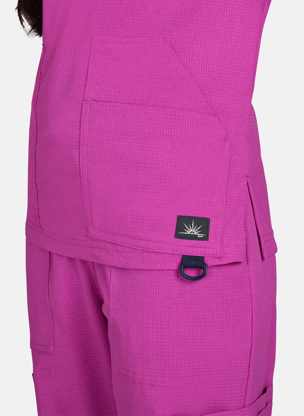 Koi Solis Sari Scrub Top - Hibiscus Pink - Image 3