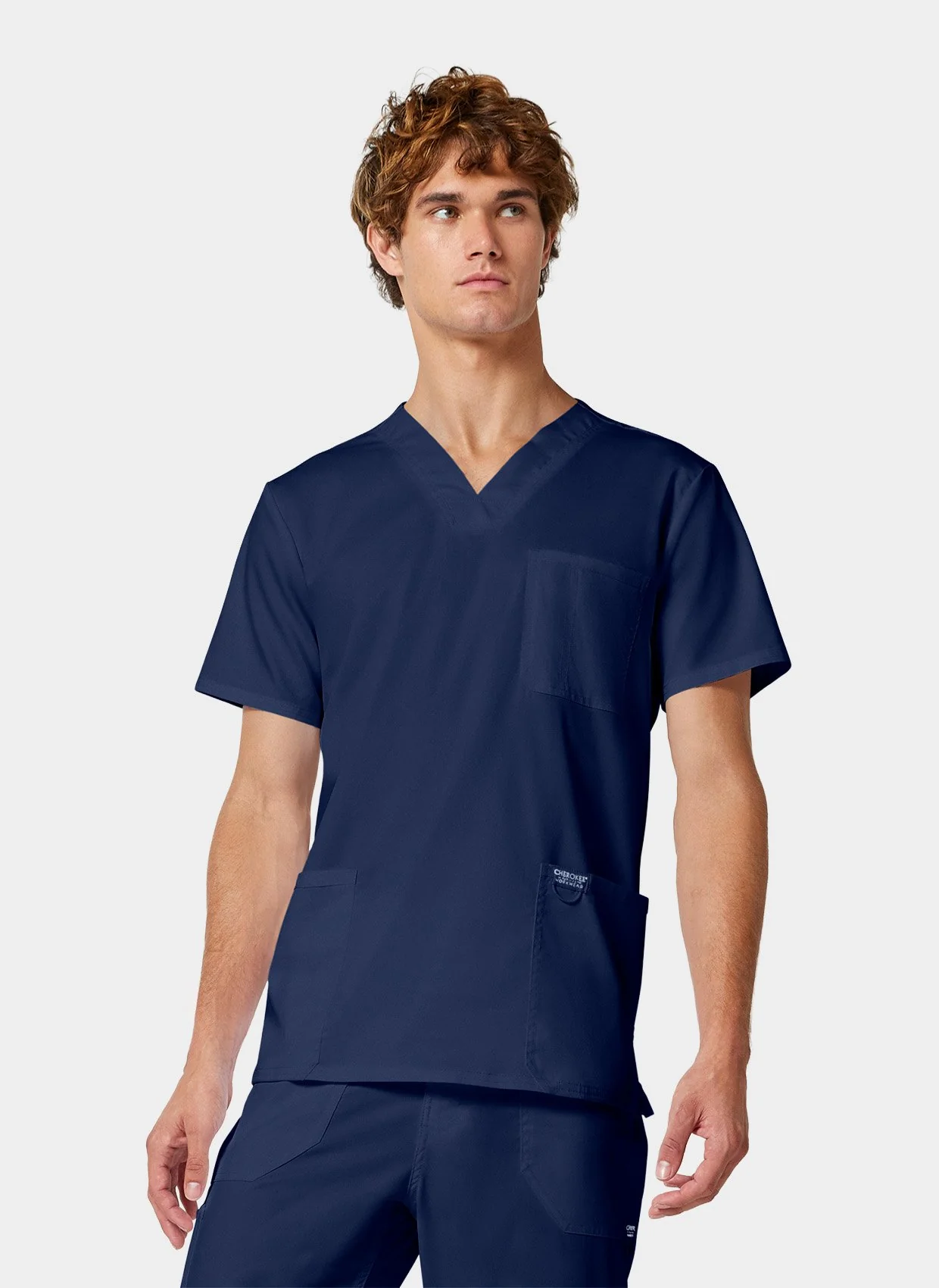 Cherokee WW Revolution Men-s V-Neck Scrub Top WWE670 - Navy - Image 6