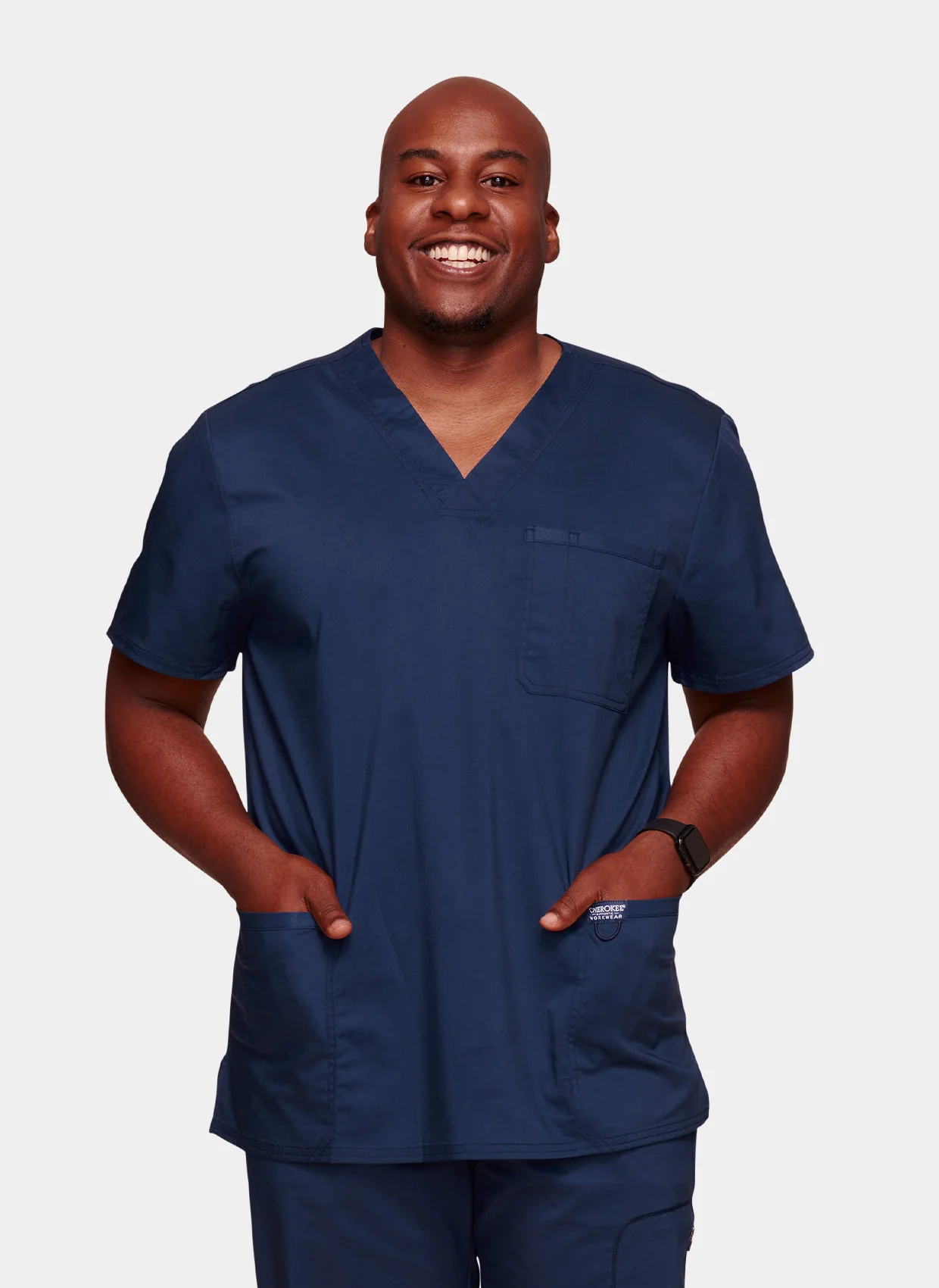 Cherokee WW Revolution Men-s V-Neck Scrub Top WWE670 - Navy - Image 7