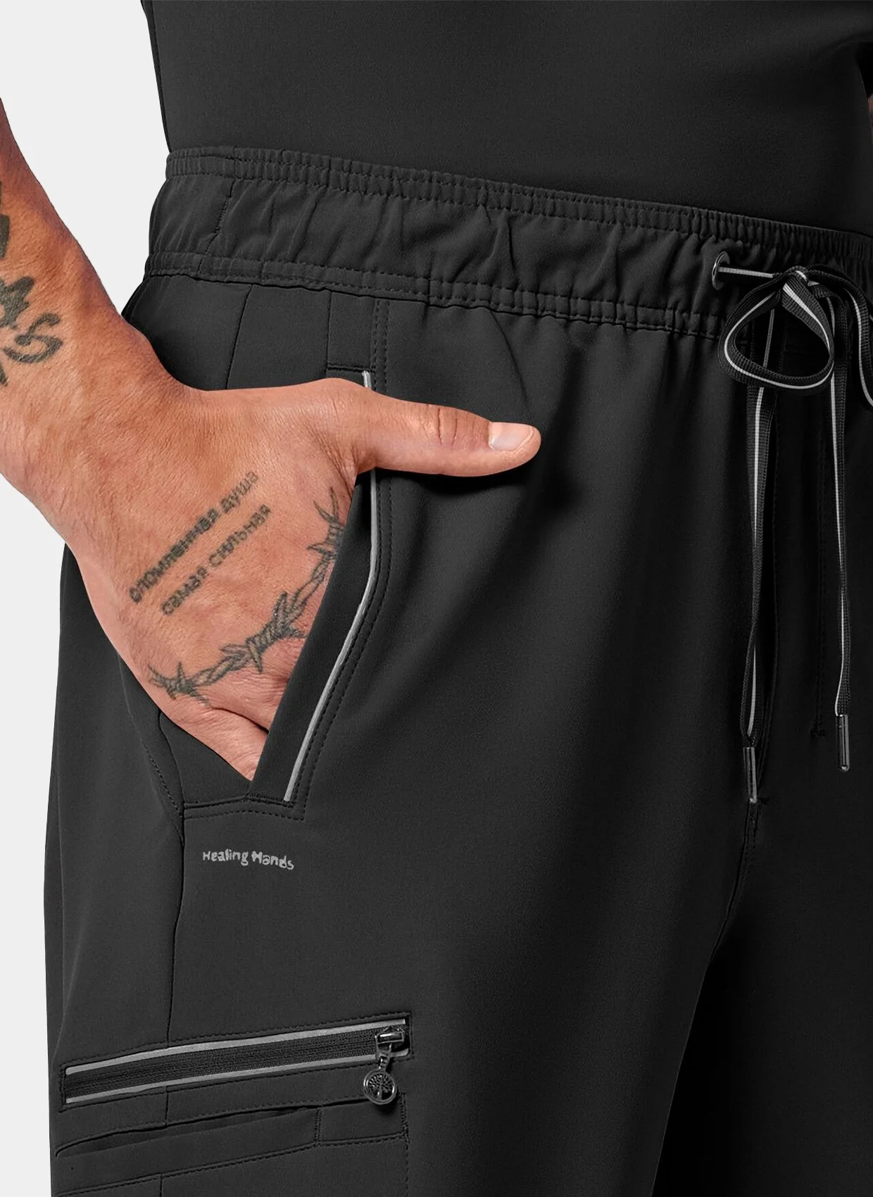 Healing Hands Noah Scrub Trousers - Black - Image 3
