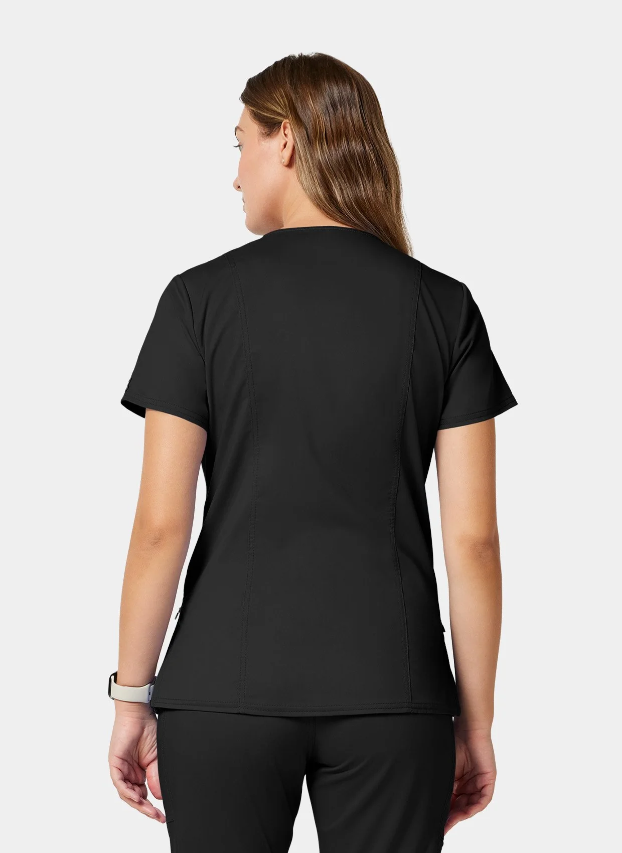 Cherokee WW Revolution Maternity Mock Wrap Scrub Top WWE688 - Black - Image 5