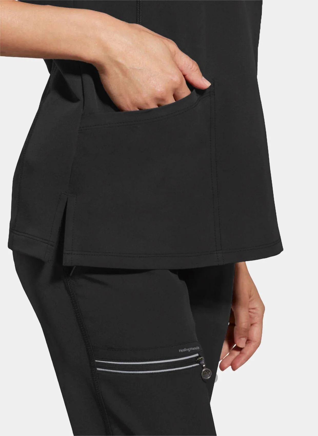 Healing Hands Sonia Scrub Top - Black - Image 3